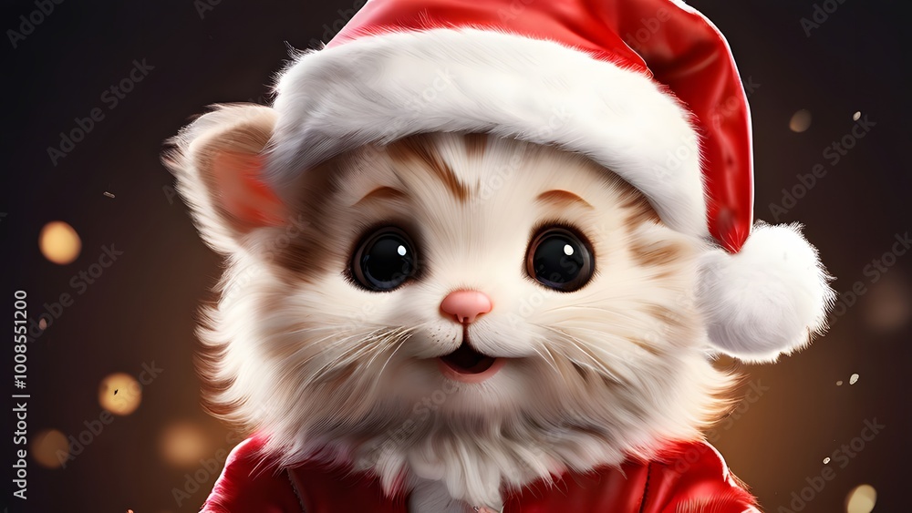 Cute animals for Christmas. Generative AI. Cute animals for Christmas. Generative AI.