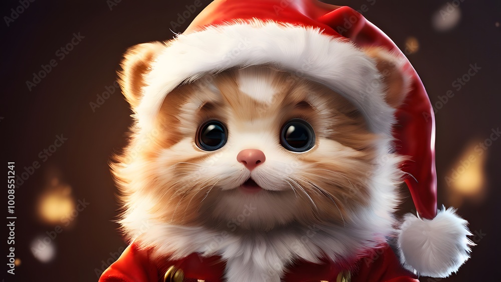 Cute animals for Christmas. Generative AI. Cute animals for Christmas. Generative AI.
