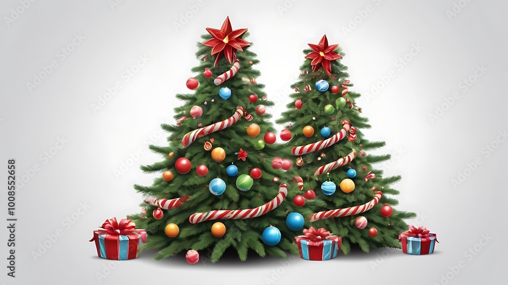 Fototapeta premium christmas tree with gifts