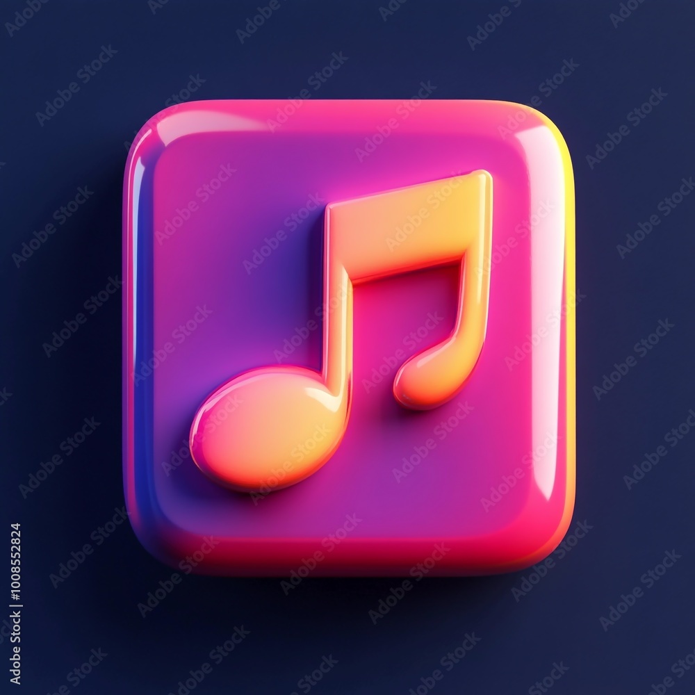 3D Music Note Icon: Symbol of Sound and Melody Illustration Logo 3D Music Note Icon: Symbol of Sound and Melody Illustration Logo