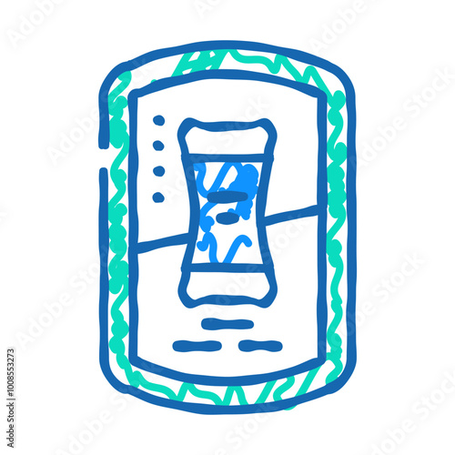 snus nicotine pouch doodle icon sketch vector. snus nicotine pouch sign. isolated symbol illustration