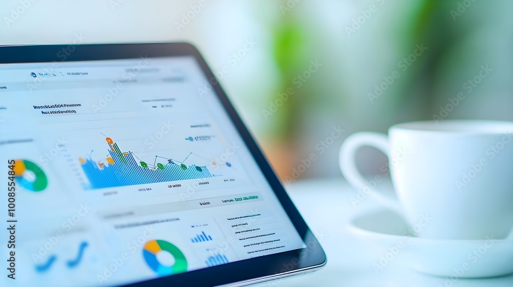 Business Analytics Tablet Coffee