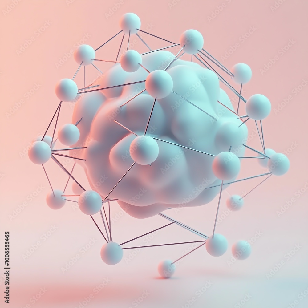 3D Neural Network Icon: AI and Machine Learning Structure Illustration Logo 3D Neural Network Icon: AI and Machine Learning Structure Illustration Logo