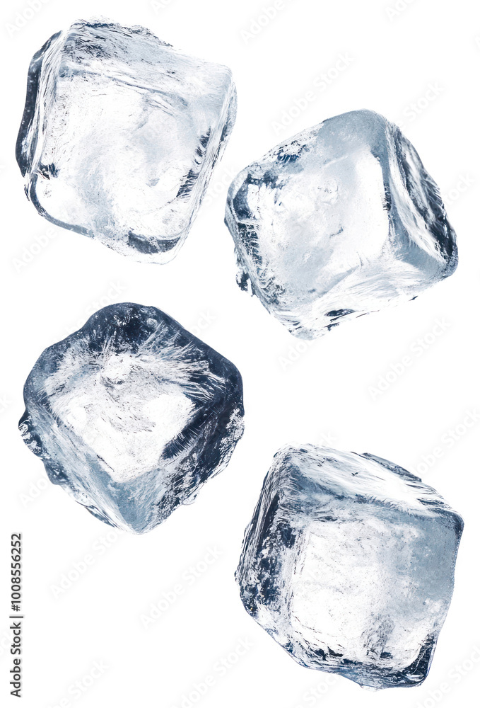 Fototapeta premium PNG Four flying ice cubes accessories accessory gemstone.
