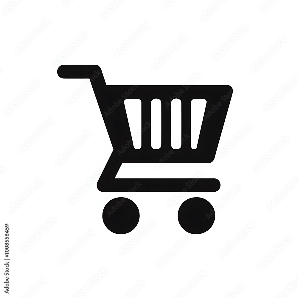 Minimalist Black and White Shopping Cart Icon Minimalist Black and White Shopping Cart Icon