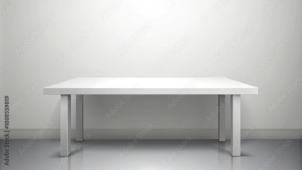 This simple white studio table background creates an open space for product displays and artistic content creation. This simple white studio table background creates an open space for product displays and artistic content creation.
