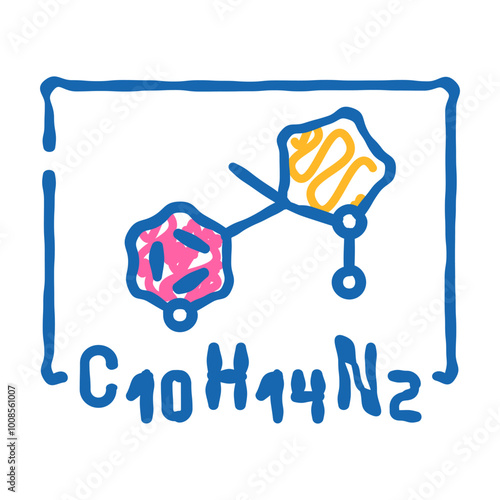 nicotine formula doodle icon sketch vector. nicotine formula sign. isolated symbol illustration