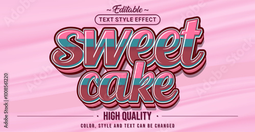 Editable text style effect - Sweet Cake text style theme.