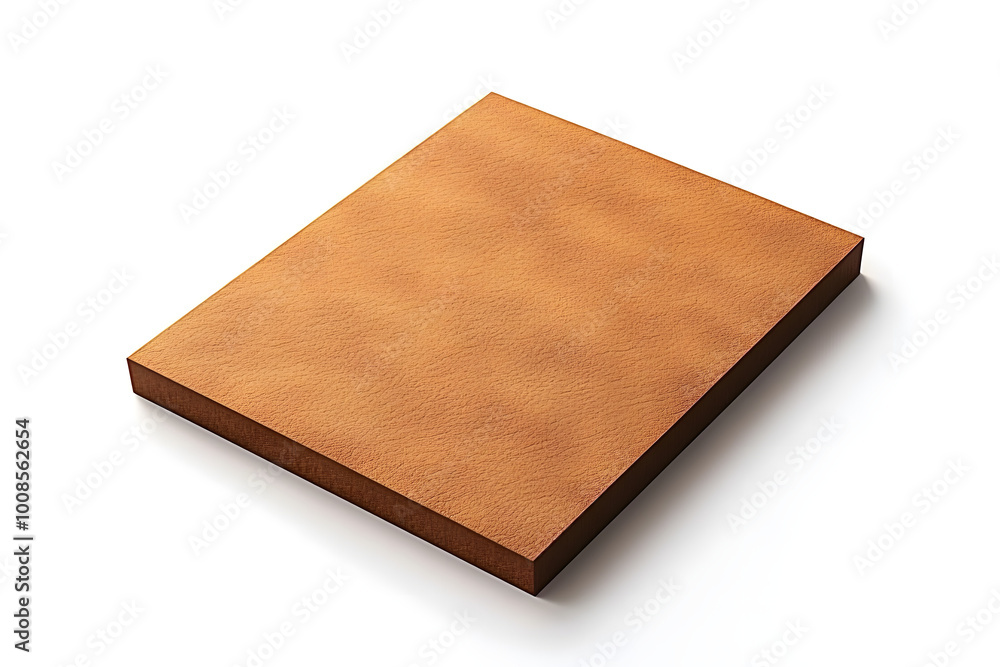 Illustration of a slanted brown linoleum tile shown in isometric view, placed on a pristine white backdrop Illustration of a slanted brown linoleum tile shown in isometric view, placed on a pristine white backdrop