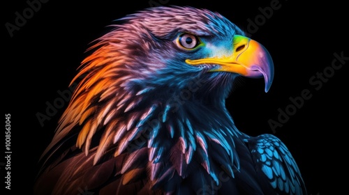 A Colorful Portrait of an Eagle