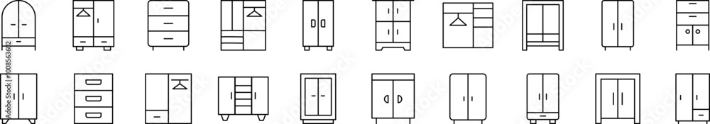 Pack of Thin Icons. Editable Stroke. Suitable for Web Sites, Books, Cards, Apps Pack of Thin Icons. Editable Stroke. Suitable for Web Sites, Books, Cards, Apps