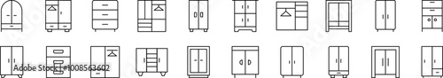 Pack of Thin Icons. Editable Stroke. Suitable for Web Sites, Books, Cards, Apps
