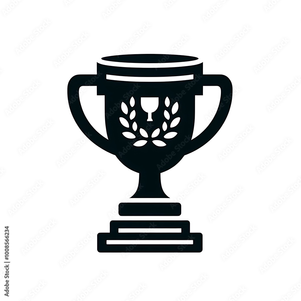 Trophy Icon - Black and White, Simple Design Trophy Icon - Black and White, Simple Design