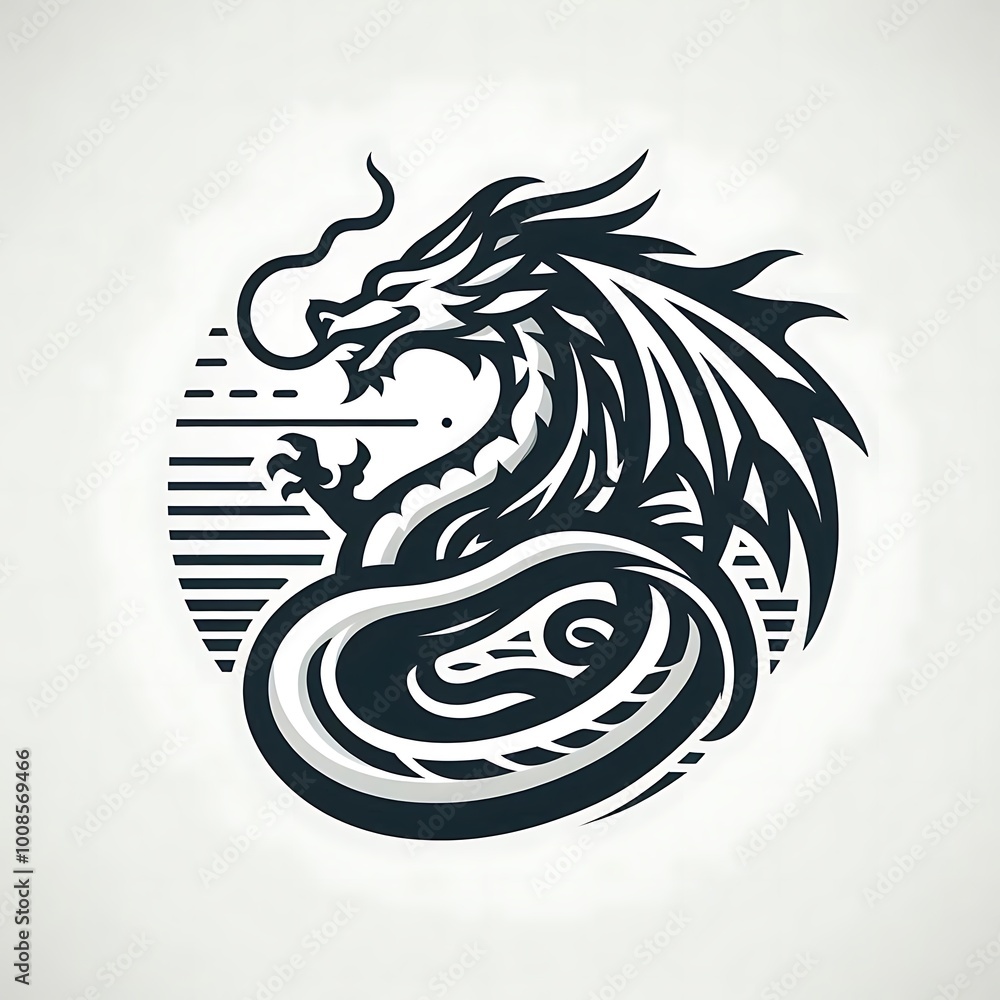 Refined Dragon Icon Symbolizing Fantasy Refined Dragon Icon Symbolizing Fantasy