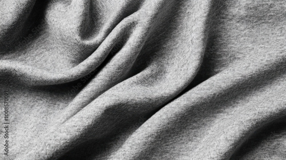 A close-up shot of a textured women's t-shirt in heather gray, isolated on a clean white backdrop, emphasizing fabric quality A close-up shot of a textured women's t-shirt in heather gray, isolated on a clean white backdrop, emphasizing fabric quality