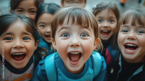 Happy School Children Celebrating Success