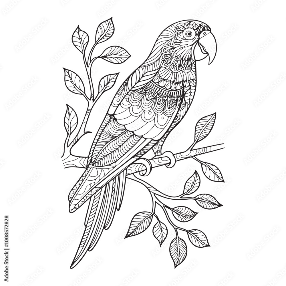 Obraz premium Stunning Parrot Mandala Art: Vector Illustrations and Designs