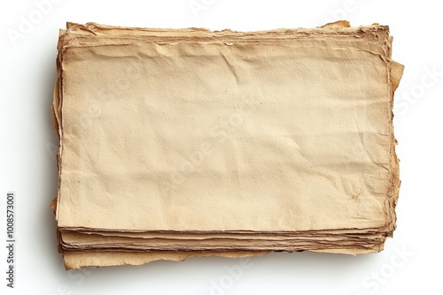 Old Blank Paper Isolated on White Background