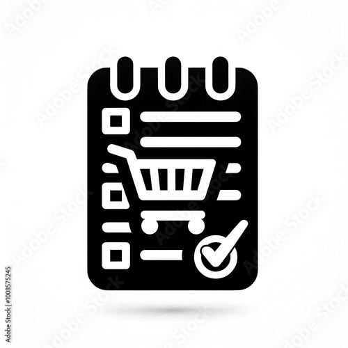 Shopping List Icon - Mobile Commerce Checklist Symbol	