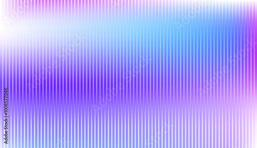 3d ribbed glass background with refraction effect with soft gradients. Reeded glass texture with blue purple pink gradient banner template with overlay effect. Abstract Vector illustration