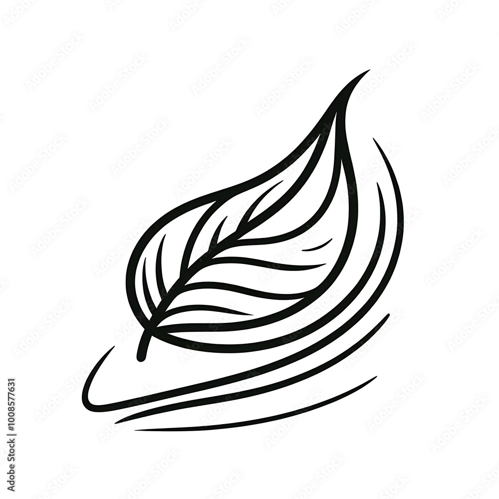 Windblown Leaf Minimalist Design Windblown Leaf Minimalist Design