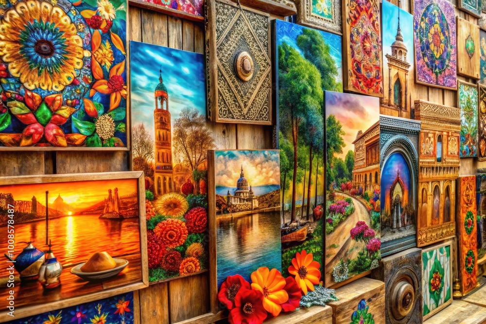 Fototapeta premium Intricate Engraved Artwork on Wood for Decor and Design, Showcasing Artistic Craftsmanship and Detail