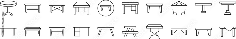 Table Icon Set for UI, Placards, Books, Apps. Editable Stroke. Suitable for Web Sites, Books, Cards, Apps Table Icon Set for UI, Placards, Books, Apps. Editable Stroke. Suitable for Web Sites, Books, Cards, Apps