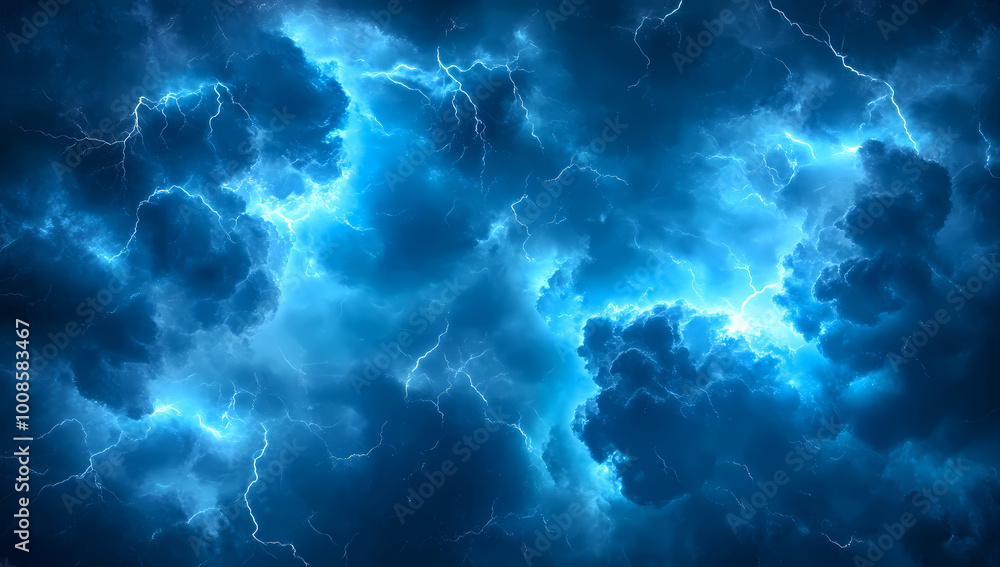 Dramatic storm clouds with lightning over a dark blue sky Dramatic storm clouds with lightning over a dark blue sky