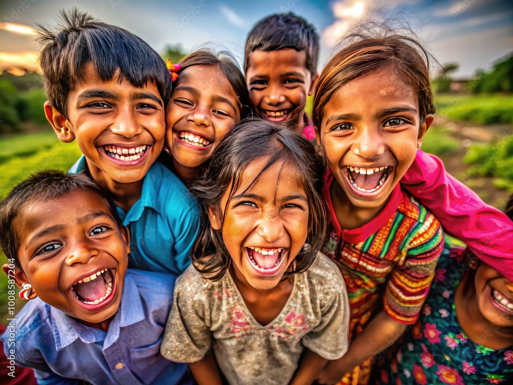 Joyful Expressions of Children: A Collection of Happy Faces in Natural Settings and Bright Colors Joyful Expressions of Children: A Collection of Happy Faces in Natural Settings and Bright Colors