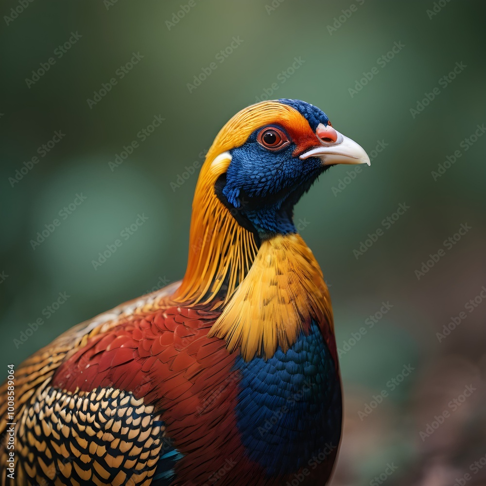 Golden Elegance: Minimalist Portrait of the Vibrant Pheasant Golden Elegance: Minimalist Portrait of the Vibrant Pheasant