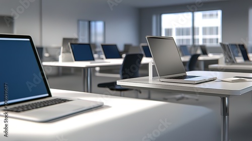 Wallpaper Mural Modern Classroom with Laptops Ready for Learning Torontodigital.ca