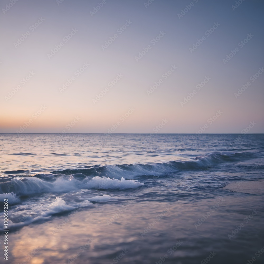 Minimalist Coastal Beauty: Tranquil Beach at Sunset Minimalist Coastal Beauty: Tranquil Beach at Sunset