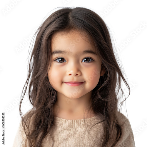 portrait of a happy excited asia little girl with look