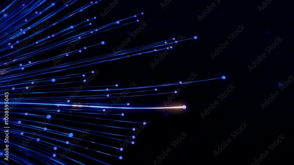 3D Illustrative Animation of Colorful Branching AI Neural Network on Dark Background. Visualization of Artificial Intelligence, Complex Algorithms, Chatbot, Machine Learning and Large Language Models