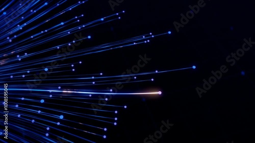 3D Illustrative Animation of Colorful Branching AI Neural Network on Dark Background. Visualization of Artificial Intelligence, Complex Algorithms, Chatbot, Machine Learning and Large Language Models