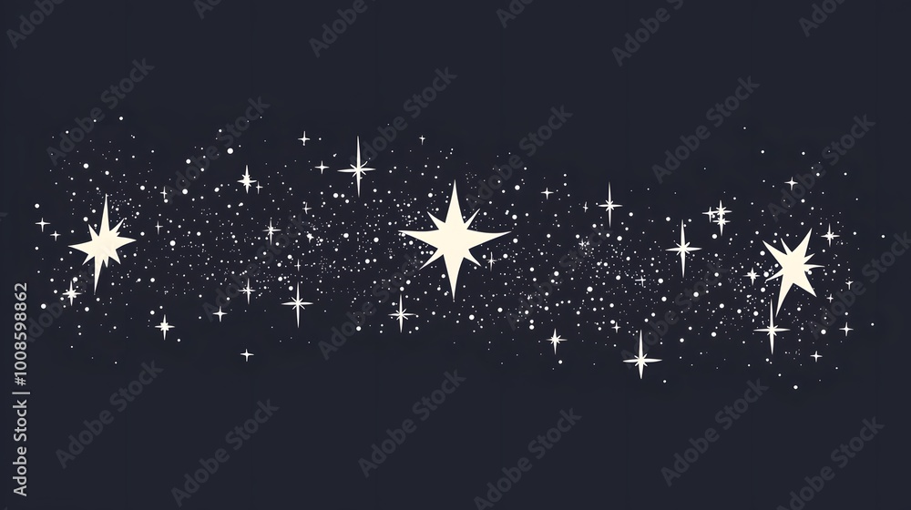 Fototapeta premium A starry night sky with sparkling stars and a dark backdrop.