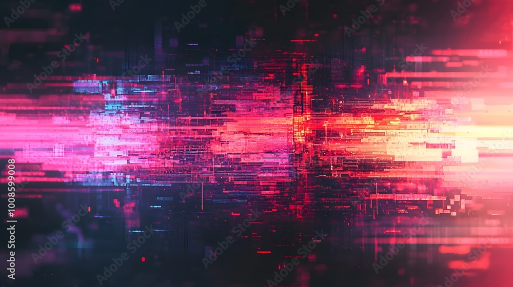 Fototapeta premium Abstract digital background with vibrant pink and blue tones depicting modern technology.