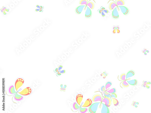 The flying-up watercolor butterflies. Vector illustration