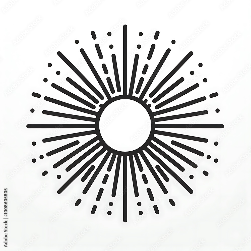 Minimalist Icon of a Radiating Sunburst Minimalist Icon of a Radiating Sunburst