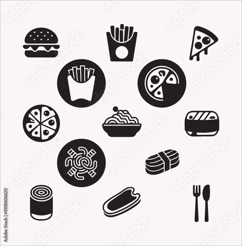 Resturent food vector silhouette on a white background