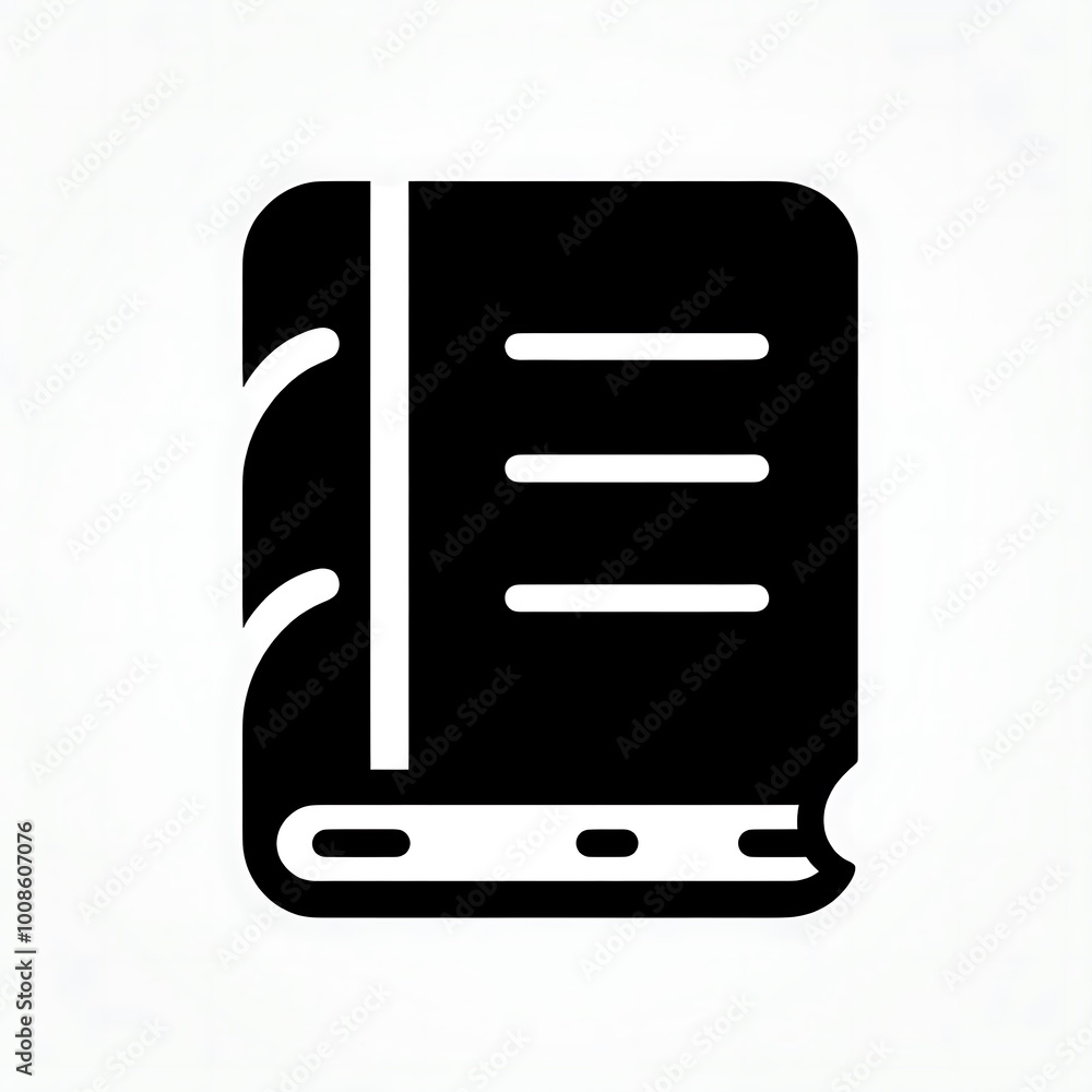 Front View Minimalist Book Icon for Education and Reading Front View Minimalist Book Icon for Education and Reading