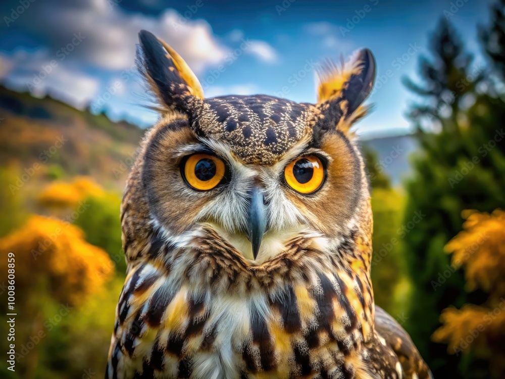 Majestic Owl Turning Its Head in Nature, Capturing the Essence of Wildlife and Bird Behavior Majestic Owl Turning Its Head in Nature, Capturing the Essence of Wildlife and Bird Behavior