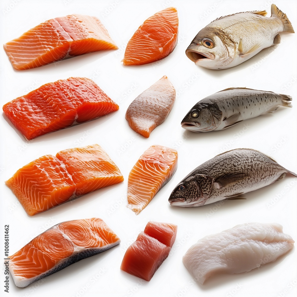 Fresh fish raw isolated Fresh fish raw isolated