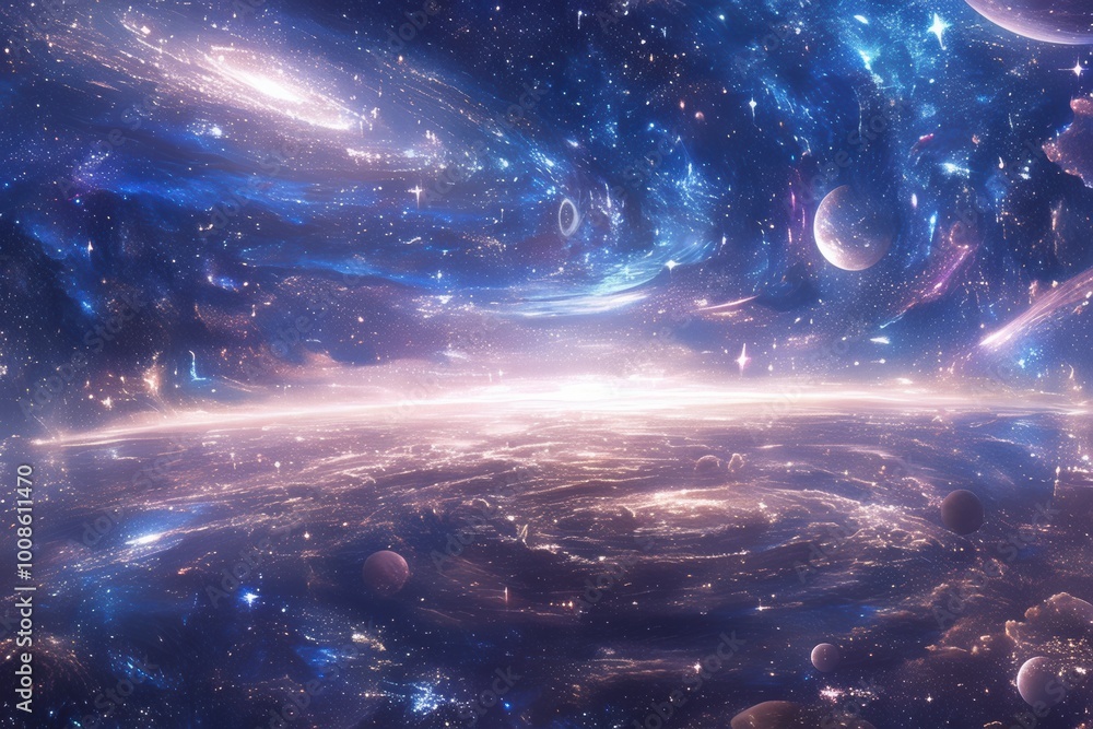 Cosmic Beauty of a Starry Universe Panorama Cosmic Beauty of a Starry Universe Panorama
