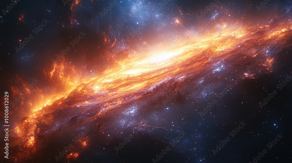 Fototapeta premium Stunning Galaxy with Bright Stellar Colors and Swirls