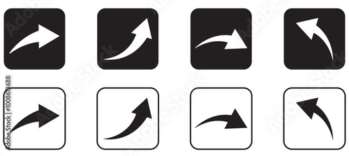 black arrow icon on white background. flat style. arrow icon for your web site design, logo, app, UI. arrow indicated the direction symbol. curved arrow