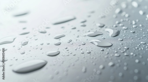 Microscopic Close-up of Drops on a Surface