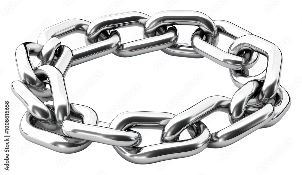 Fototapeta premium PNG Chain Chrome material silver chain jewelry.