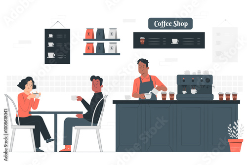 Coffee shop illustration 