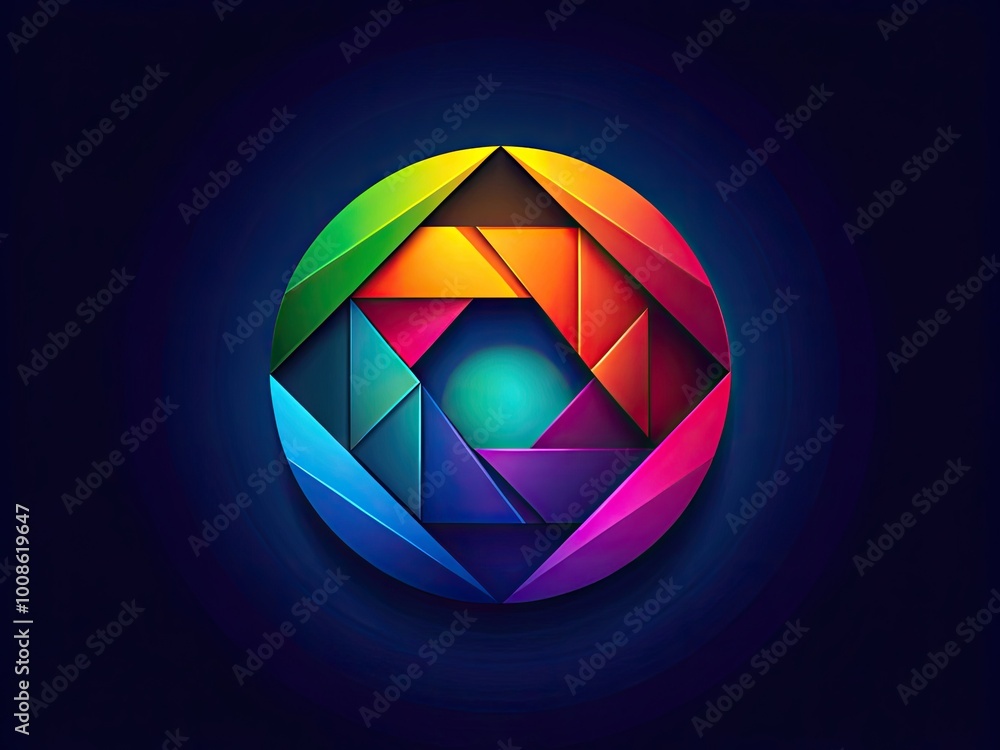 Modern and Creative Abstract Logo Design with Geometric Shapes and Vibrant Color Palette Modern and Creative Abstract Logo Design with Geometric Shapes and Vibrant Color Palette